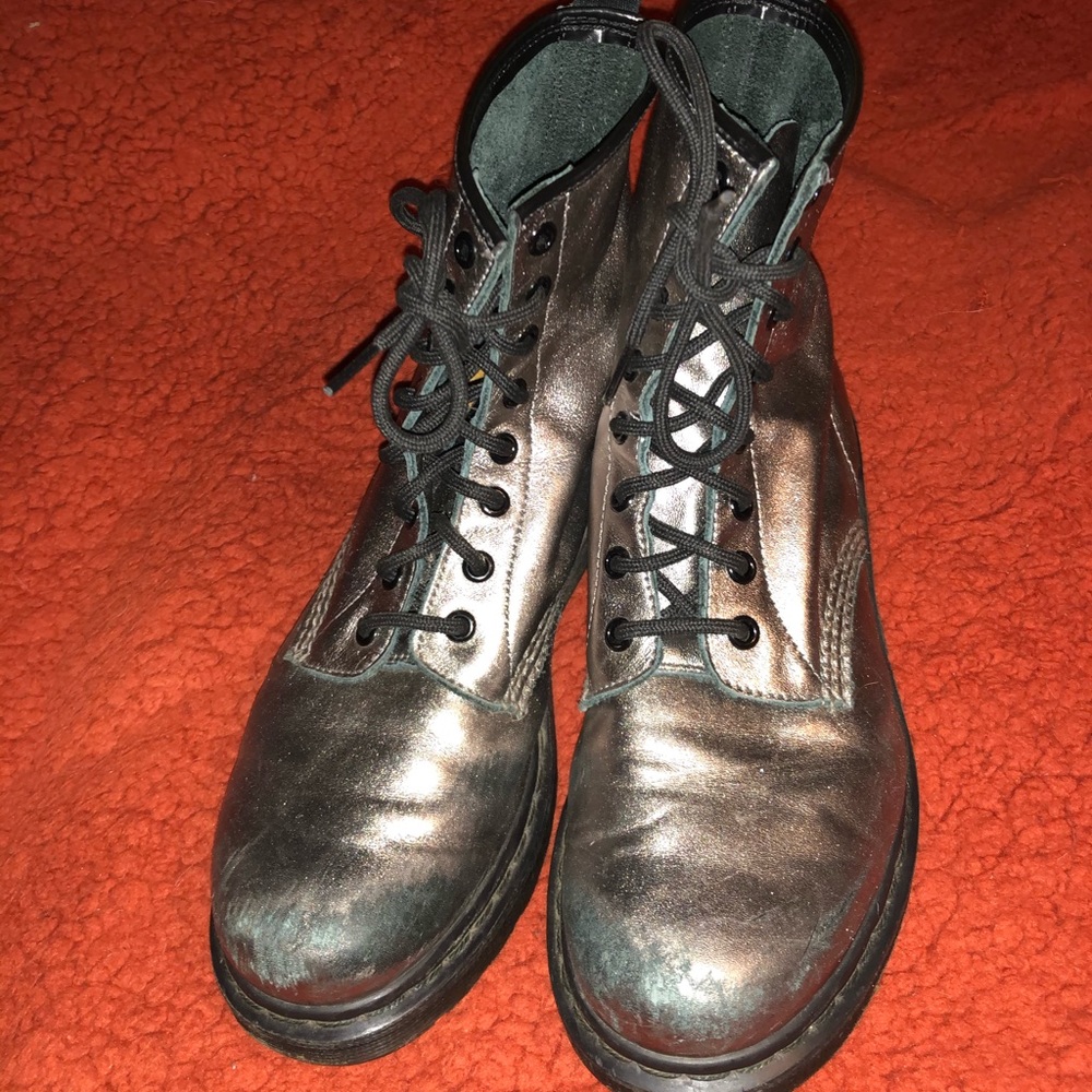 silver authentic doc martens